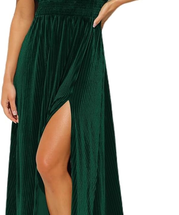 Women's Velvet Maxi Dress Formal Dresses for Wedding Guest Dress