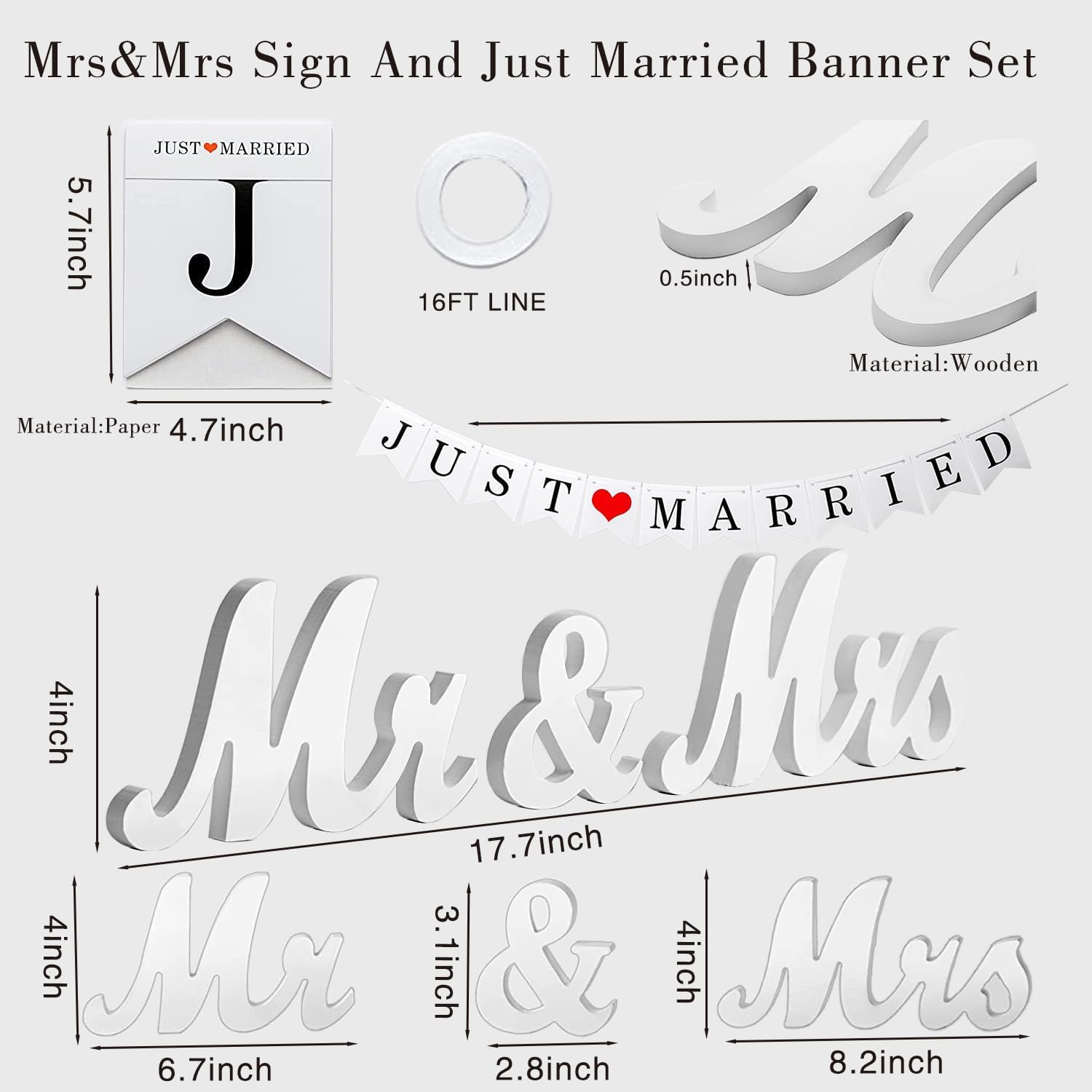 Engraved Mr and Mrs Champagne Flutes Wooden Sign,Wedding Toasting Glasses for Bride and Groom,Cake Knife and Server Set Just Married Banner for Couple Reception Ceremony