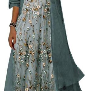 LOZ 2 Piece Sets for Women Summer Maxi Dresses Sleeveless Spaghetti Strap Floral Dresses with Sheer Cardigan Matching Sets