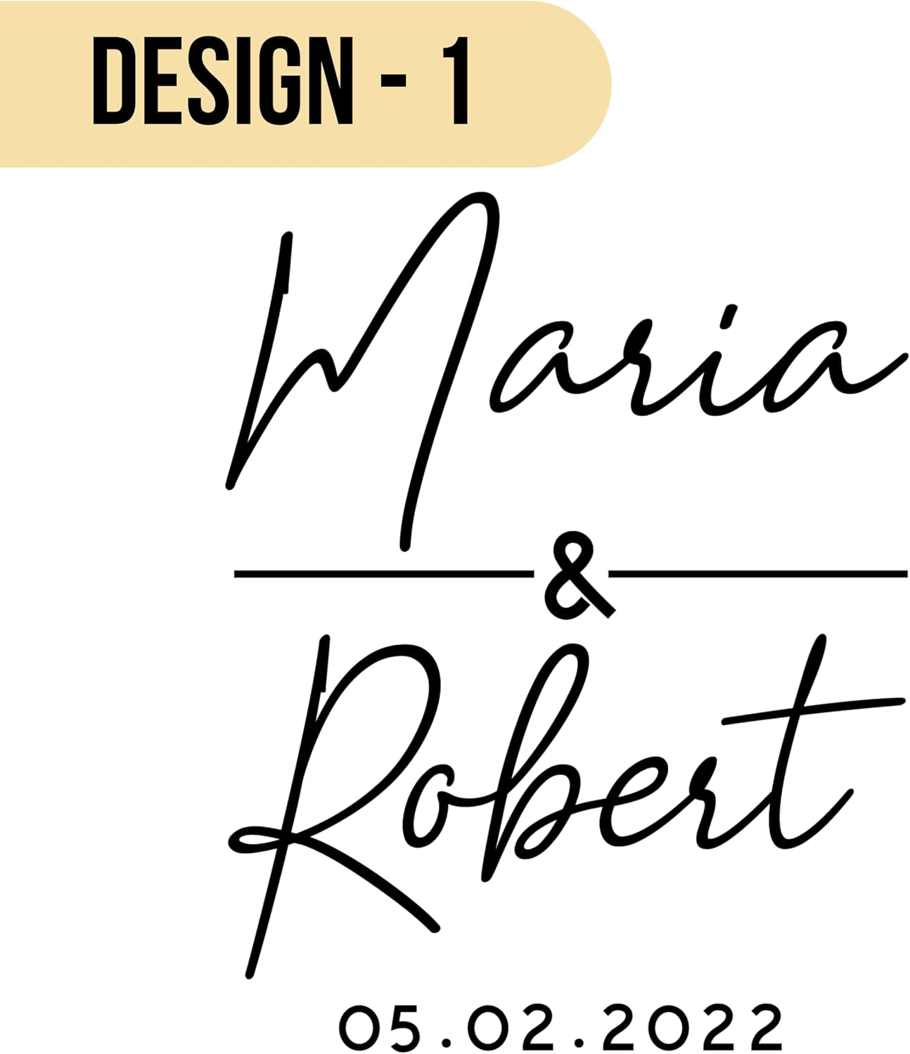 GIFTBYGIFTY Personalized Wedding Champagne Flutes for Bride and Groom – Set of 2, 7 oz, 2 Designs – Champagne Glasses for Engagement with Your Names and Date – D1