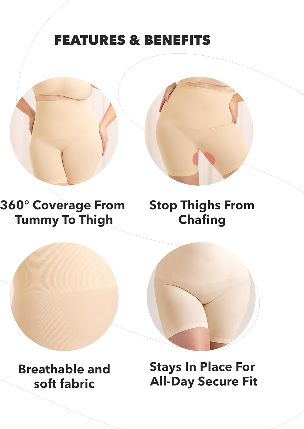 SHAPERMINT Shapewear for Women – High-Waisted Shapewear Tummy Control Shorts, Faja Body Shaper, Underwear for Women