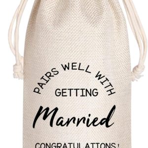 LANBAIHE Wedding Wine Bag, Getting Married Congratulations Wine Bag, Gift for Wedding, Engagement, Couples, Bride, Gifts For Her