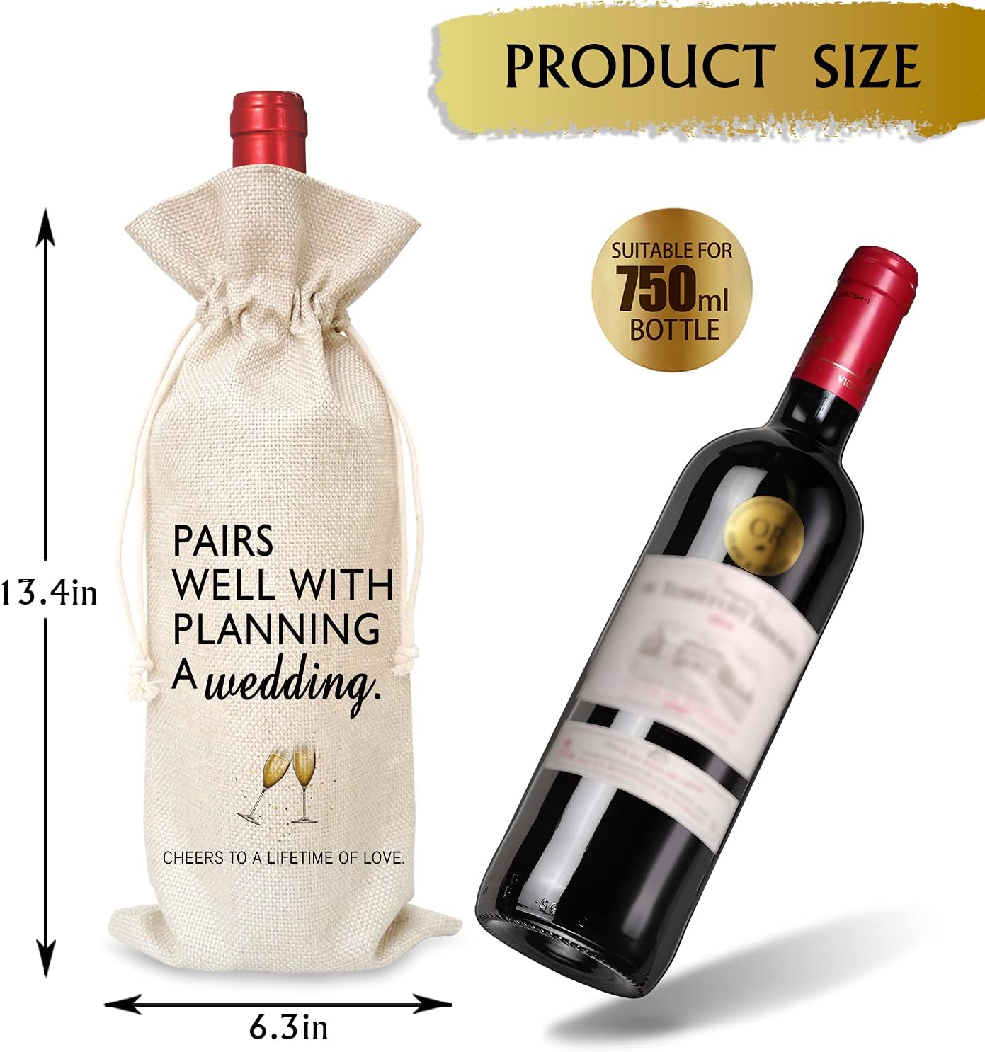 Wine Bag Wedding Gift for Mr and Mrs – Engagement Gift J14