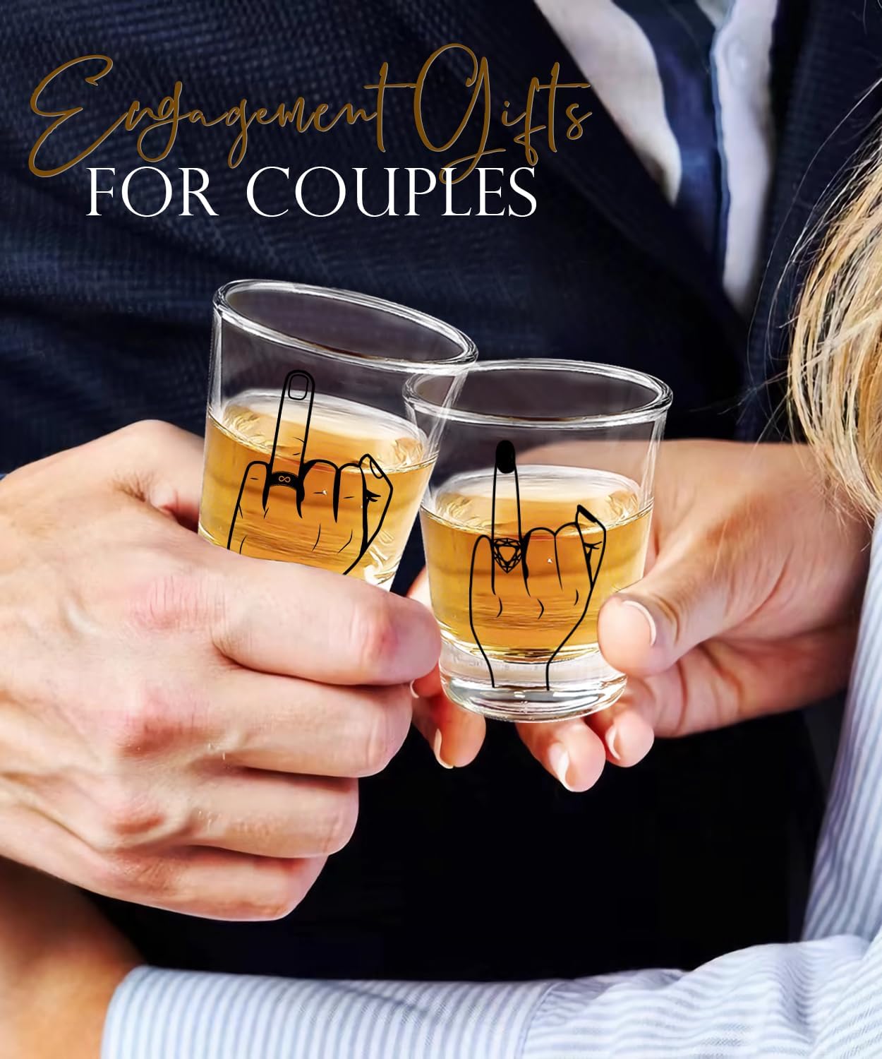 Wedding Gifts 2025 -Hubby & Wifey Wine&Whiskey Glass Set,Mr and Mrs Gifts – Anniversary Wedding Gift for Couple,Unique Bridal Shower Gift,Bride and Groom Shot Glasses