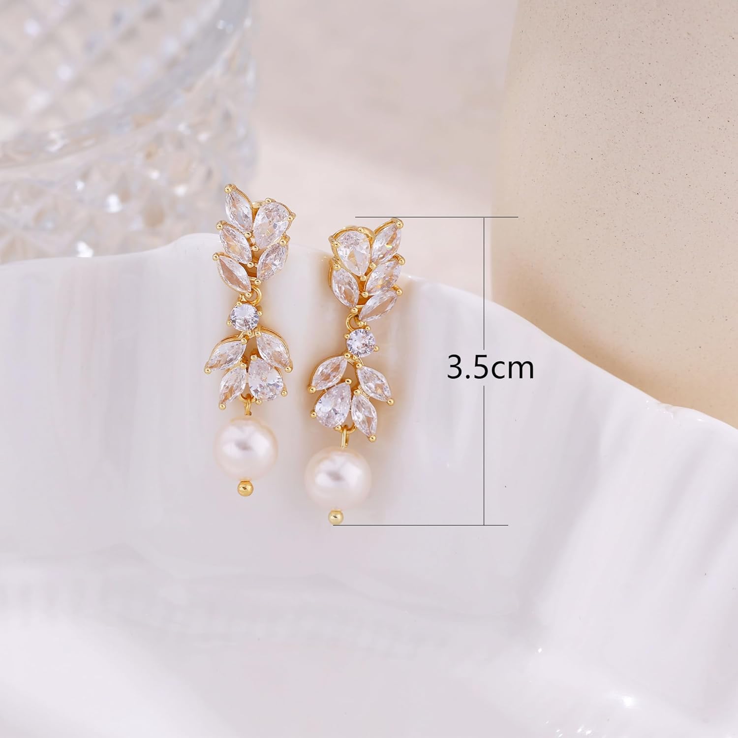 14K Gold Plated Butterfly Dangle Earrings for Women – Dainty, Trendy, Hypoallergenic CZ Drop Earrings – Simple Long Dangling Jewelry