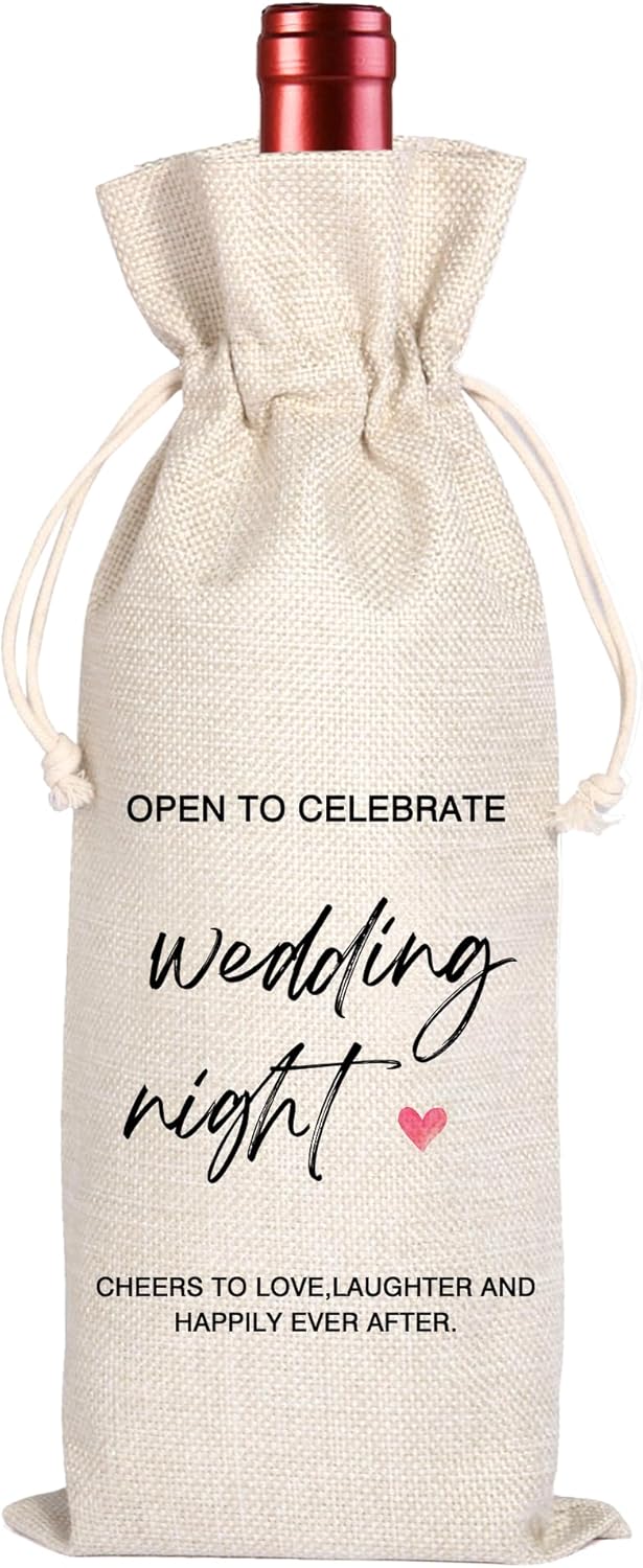 Marriage Wine Bag | Wedding Gifts Wine Bag | Engagement Wine Bag | Engagement Party Gifts | Bridal Shower Gift | Wedding Night Mr and Mrs Wedding Gifts for Couple 11WB59