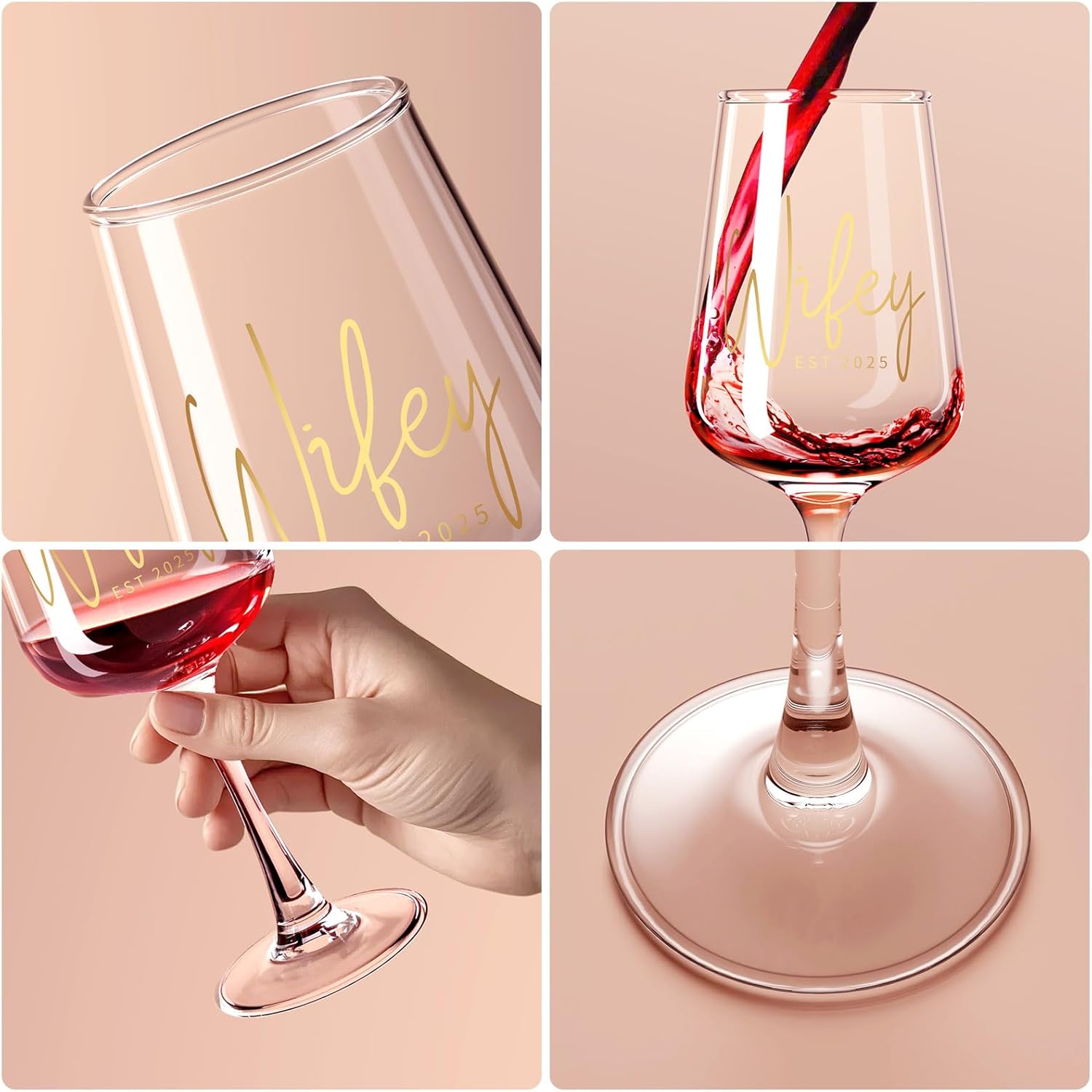 Bridal Shower Gifts, Bride to be Bachelorette Gift for Bride, Wedding Gift Bridal Engagement Gifts for Couples – 15.5 Oz Wine Glass