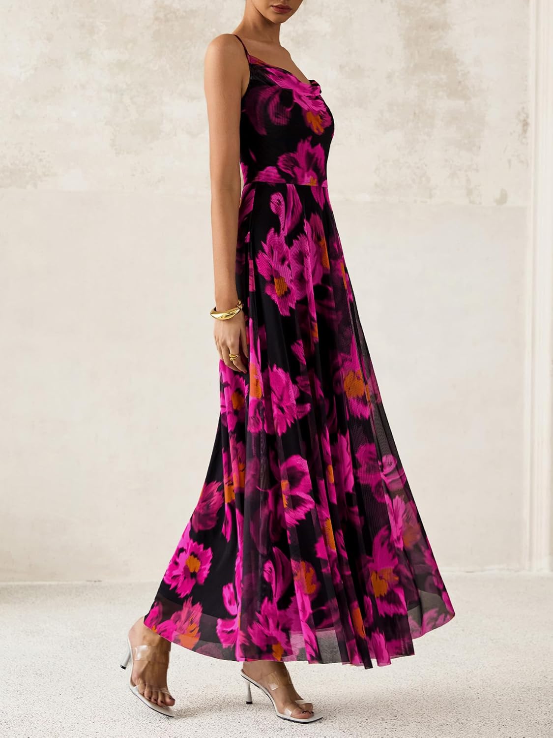 BTFBM Women Summer Floral Maxi Dresses Elegant Spaghetti Strap Dress Printed Party Dress Beach Long Dresses