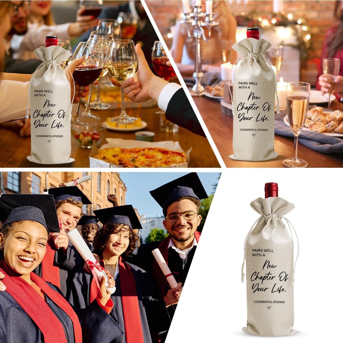 DOI-LANEE Wedding Engagement Wine Bag for Women, Mr And Mrs Chapter One Wine Gift Bags, Marriage Gifts for Newlywed Couple, Mr and Mrs, Bridal Shower Wedding or Bachelorette Gifts