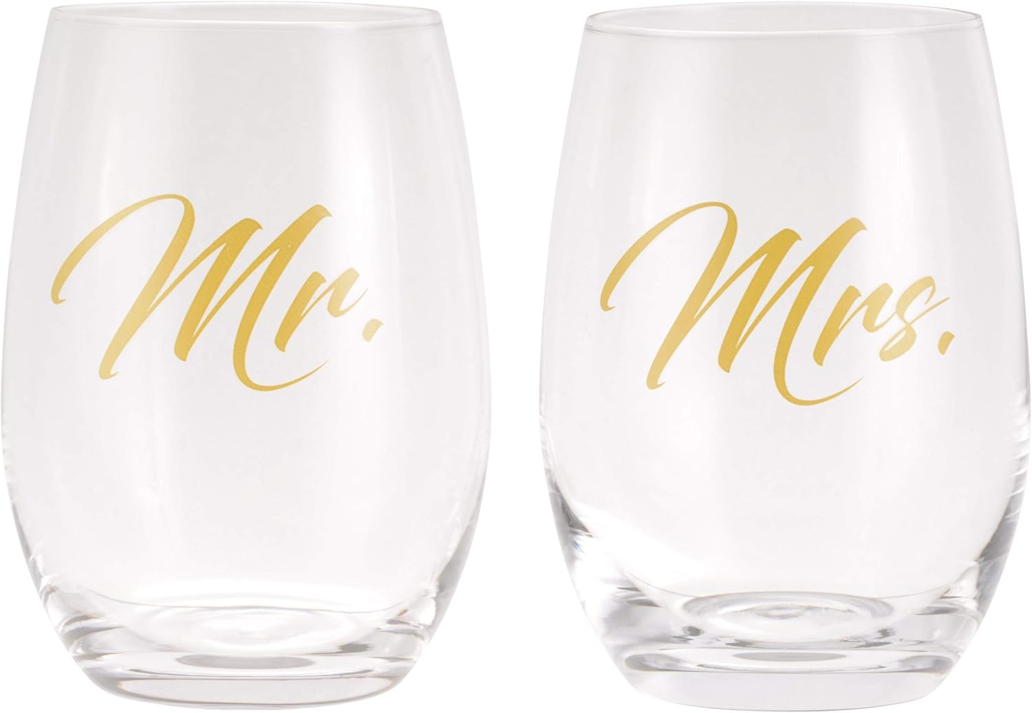 LUXLOVE – Mr. and Mrs. Tumbler Wine Glasses Set for Couples. Includes a Mr. and Mrs. Wine Stopper and Gift Box. A Great Gift For Weddings, Bridal Shower, Engagement, or Anniversary.