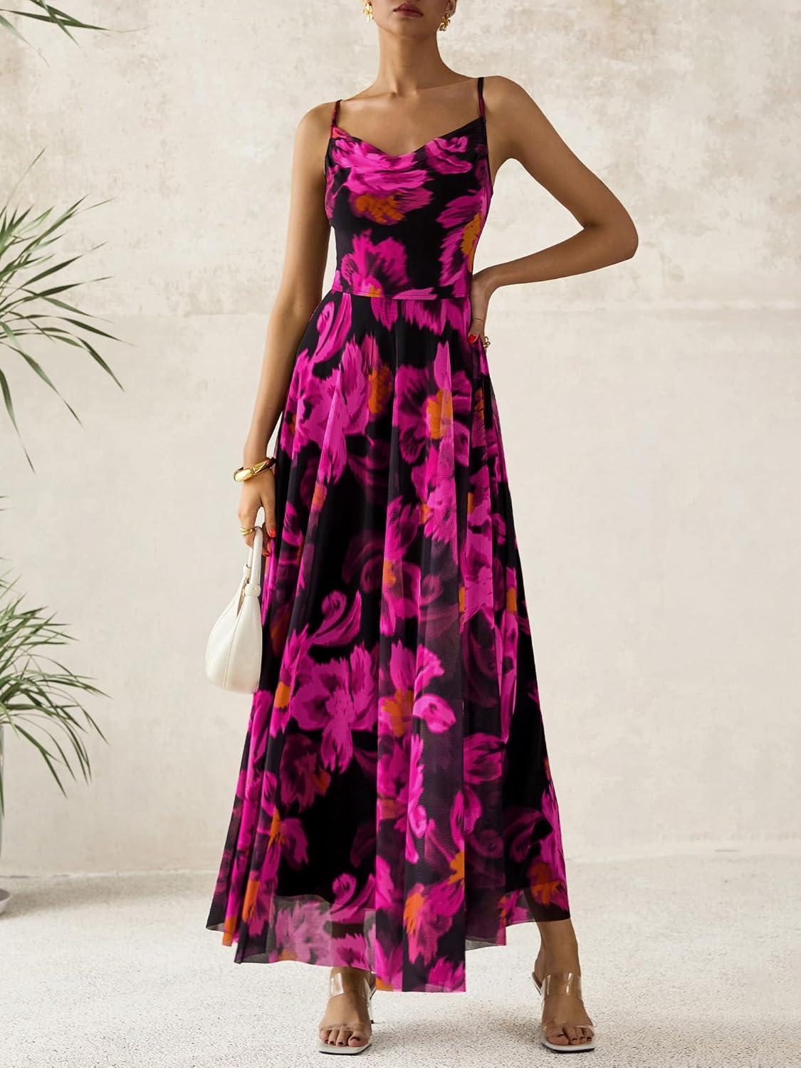 BTFBM Women Summer Floral Maxi Dresses Elegant Spaghetti Strap Dress Printed Party Dress Beach Long Dresses