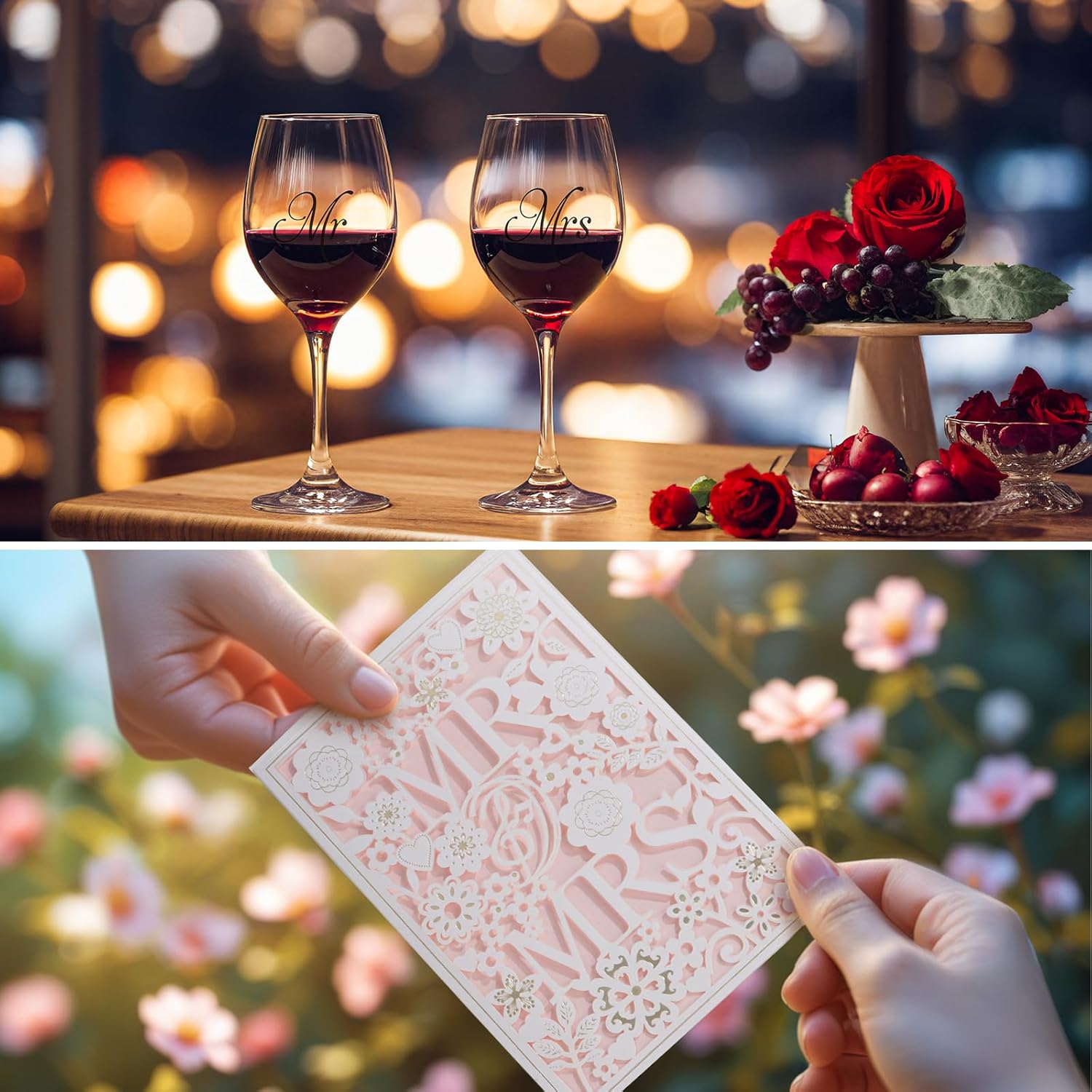 Picnic Basket for 2, Bridal Shower Gift Wedding Gifts with Mr Mrs Wine Glasses and Greeting Card, Engagement Newly Weeding Gifts for Couples 2025, Wicker Picnic Set Kit with Blanket Cooler for Beach