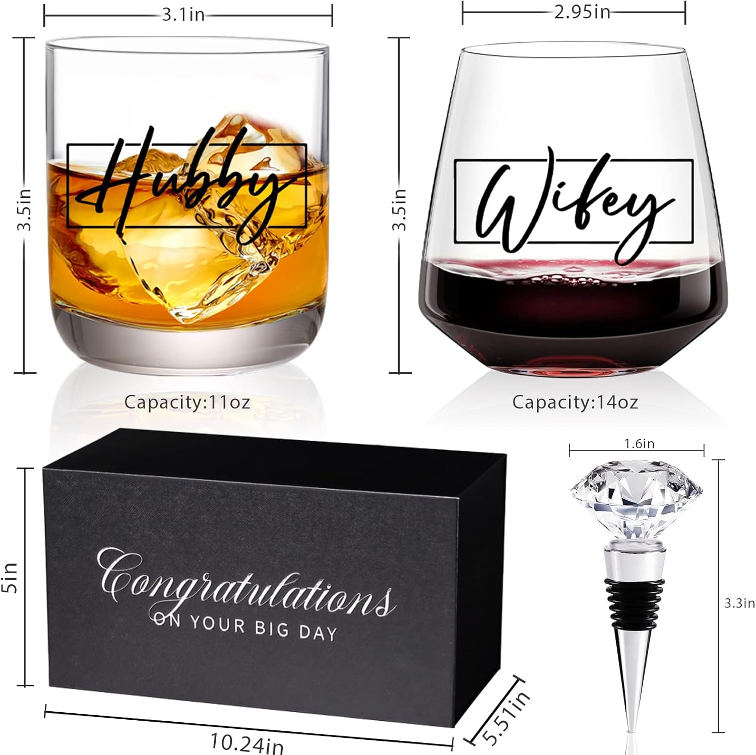 Couple Gifts for Wedding Engagement, Mr and Mrs Gift, Bridal Shower gifts, Cool Couples Gifts Wishes for Couples Newlywed Mr and Mrs Him and Her