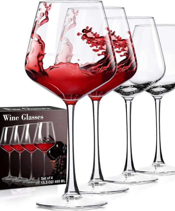 PARACITY Wine Glasses Set, Hand Blown Burgundy Wine Glass for Red and White Wine, 16oz Red Wine Glasses for Women, Men, Wedding and Birthday
