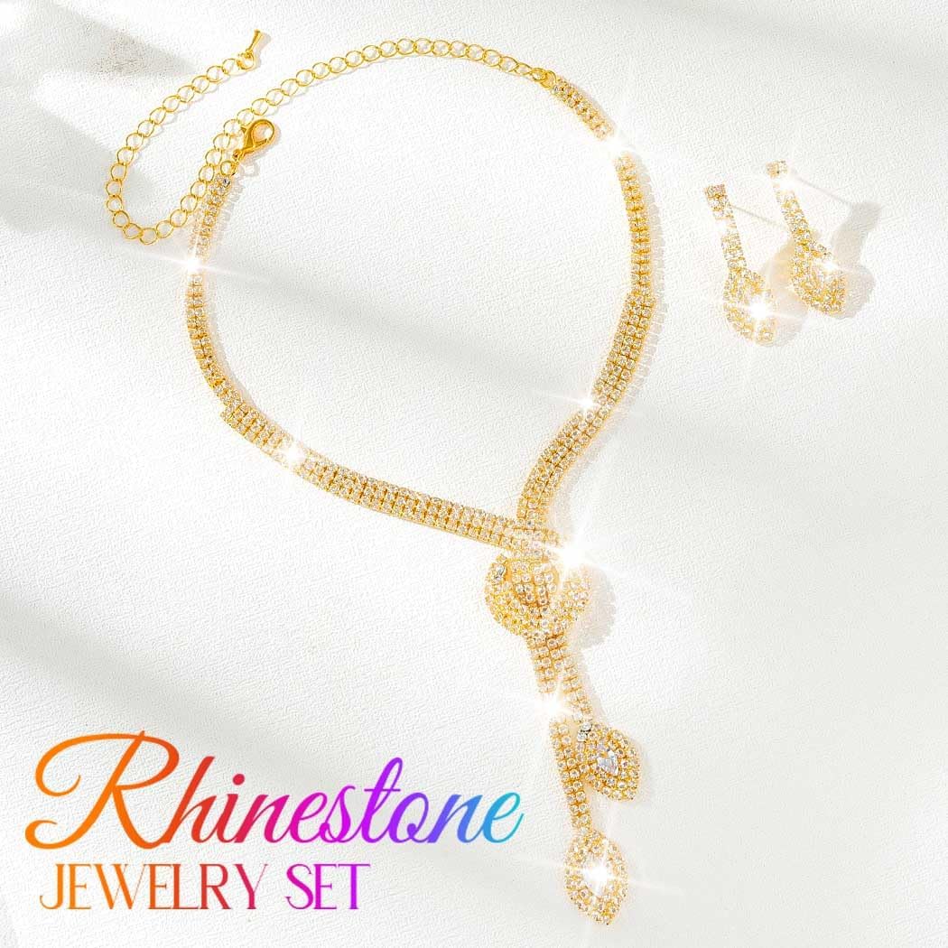 Unicra Silver Rhinestone Bridal Wedding Jewelry Set Crystal Necklace Earrings Sets Formal Prom Costume Jewelry Sets for Women and Brides