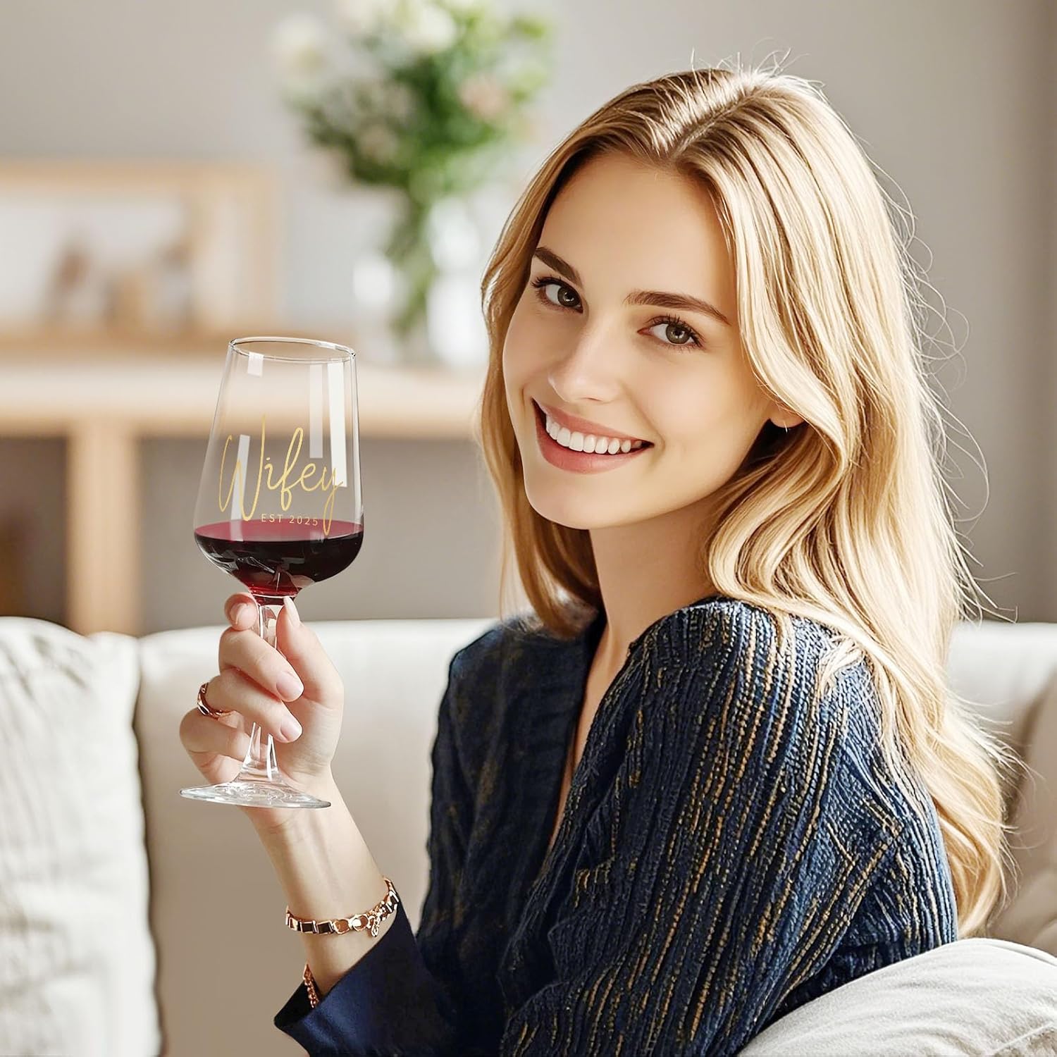 Bridal Shower Gifts, Bride to be Bachelorette Gift for Bride, Wedding Gift Bridal Engagement Gifts for Couples – 15.5 Oz Wine Glass