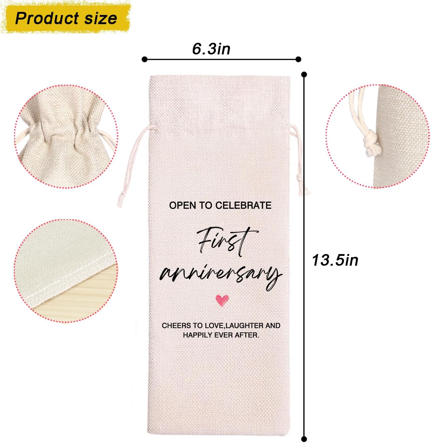 Marriage Milestones Wine Bag | Wedding Milestone Wine Bag | Bridal Shower Gift | Bride to Be Gift | Wedding Shower Gift | 11WB58