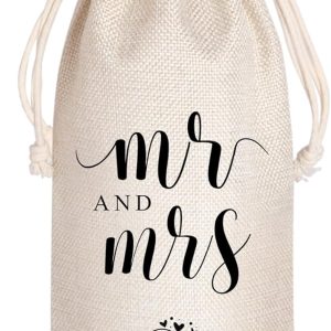 LANBAIHE Mr and Mrs Wine Bag, Wedding Shower Gifts Wine Bag, Bridal Shower Engagement Gifts, Mr and Mrs Wedding Gift Party Decorations
