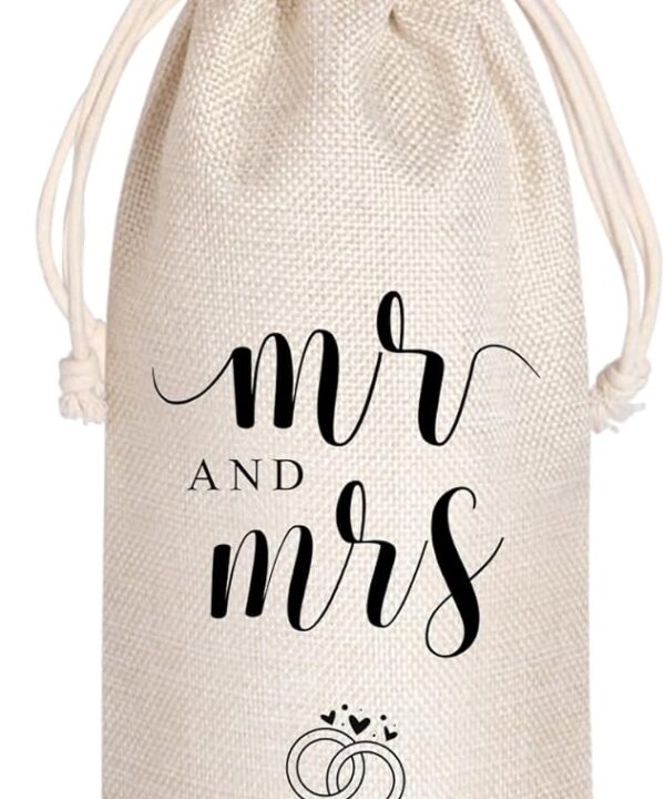 LANBAIHE Mr and Mrs Wine Bag, Wedding Shower Gifts Wine Bag, Bridal Shower Engagement Gifts, Mr and Mrs Wedding Gift Party Decorations