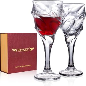 11oz Crystal Wine Gglasses Set with Luxury Gift Box Red Wine Set of 2 -Wedding Gift for Men or Women(Space wine glasses)