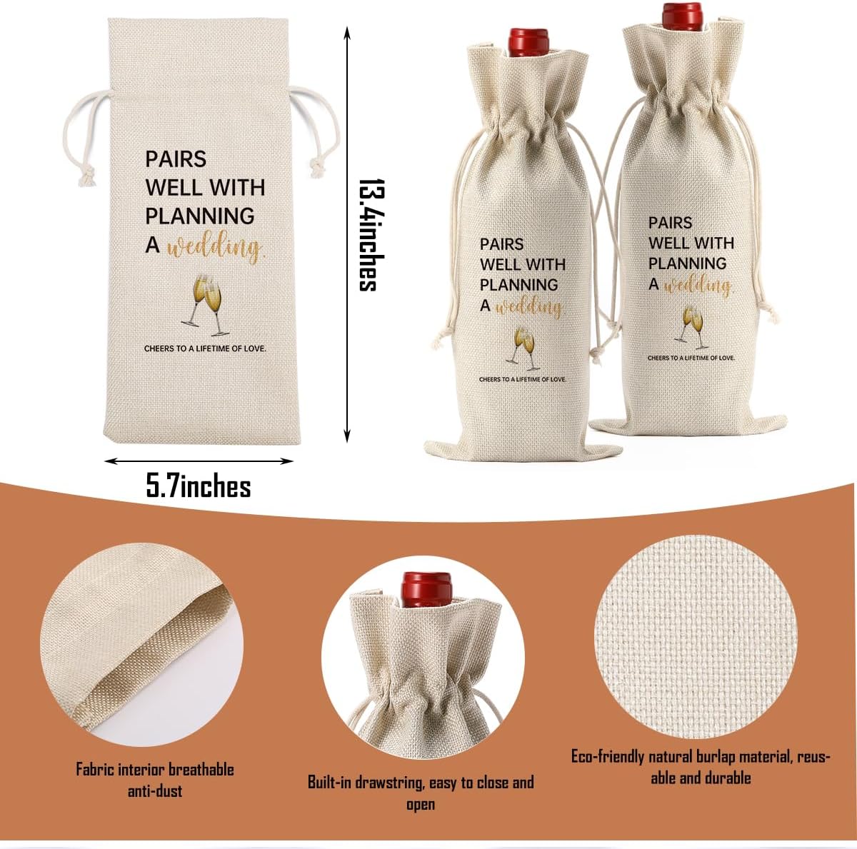 Wedding Gift for Mr and Mrs Engagement Gifts for Couples Women Bride to Be Gifts Wedding Wine Bag