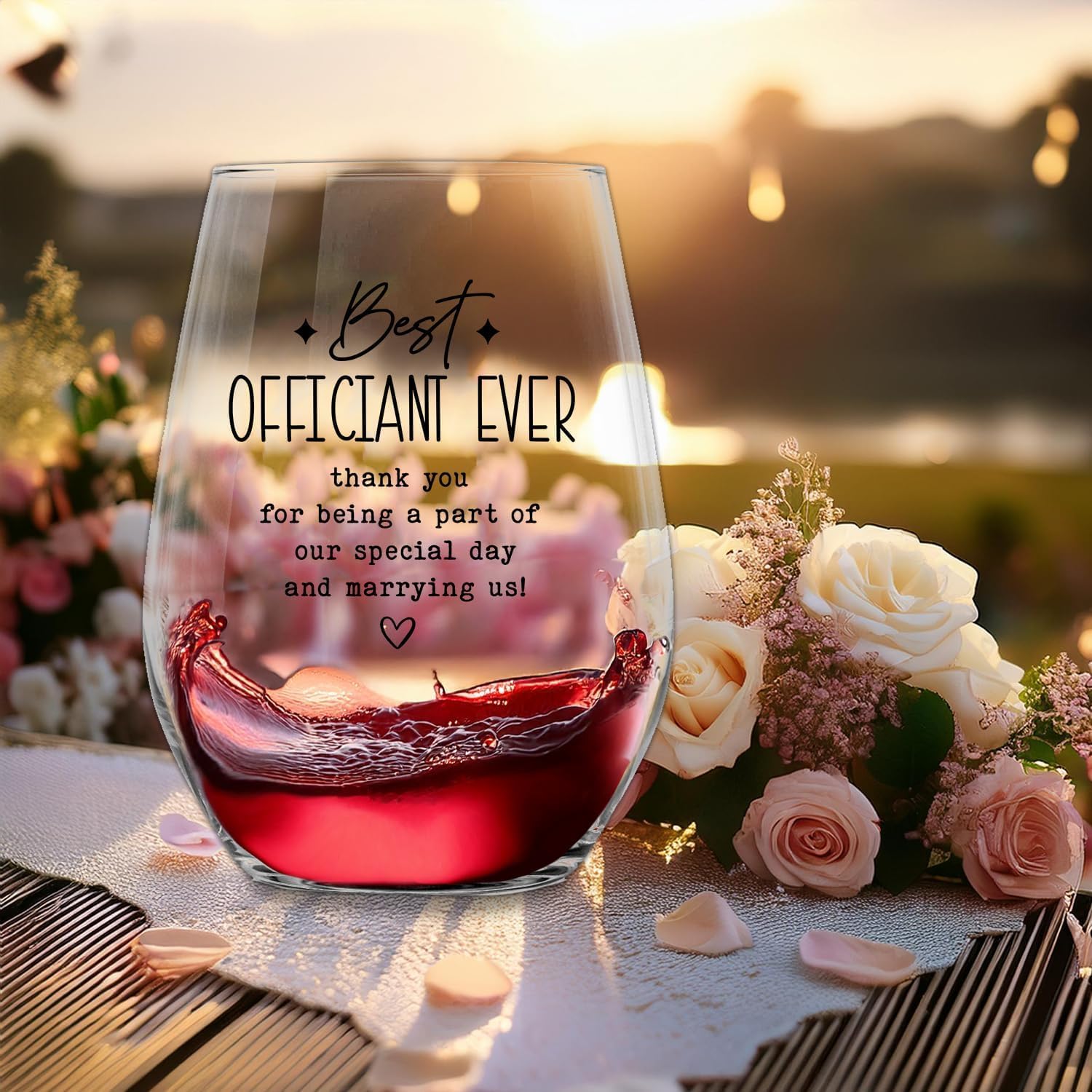 Wedding Officiant Gifts: Wine Bag & Glass Set – ‘Best Officiant Ever’ Thank You Gift from Couple