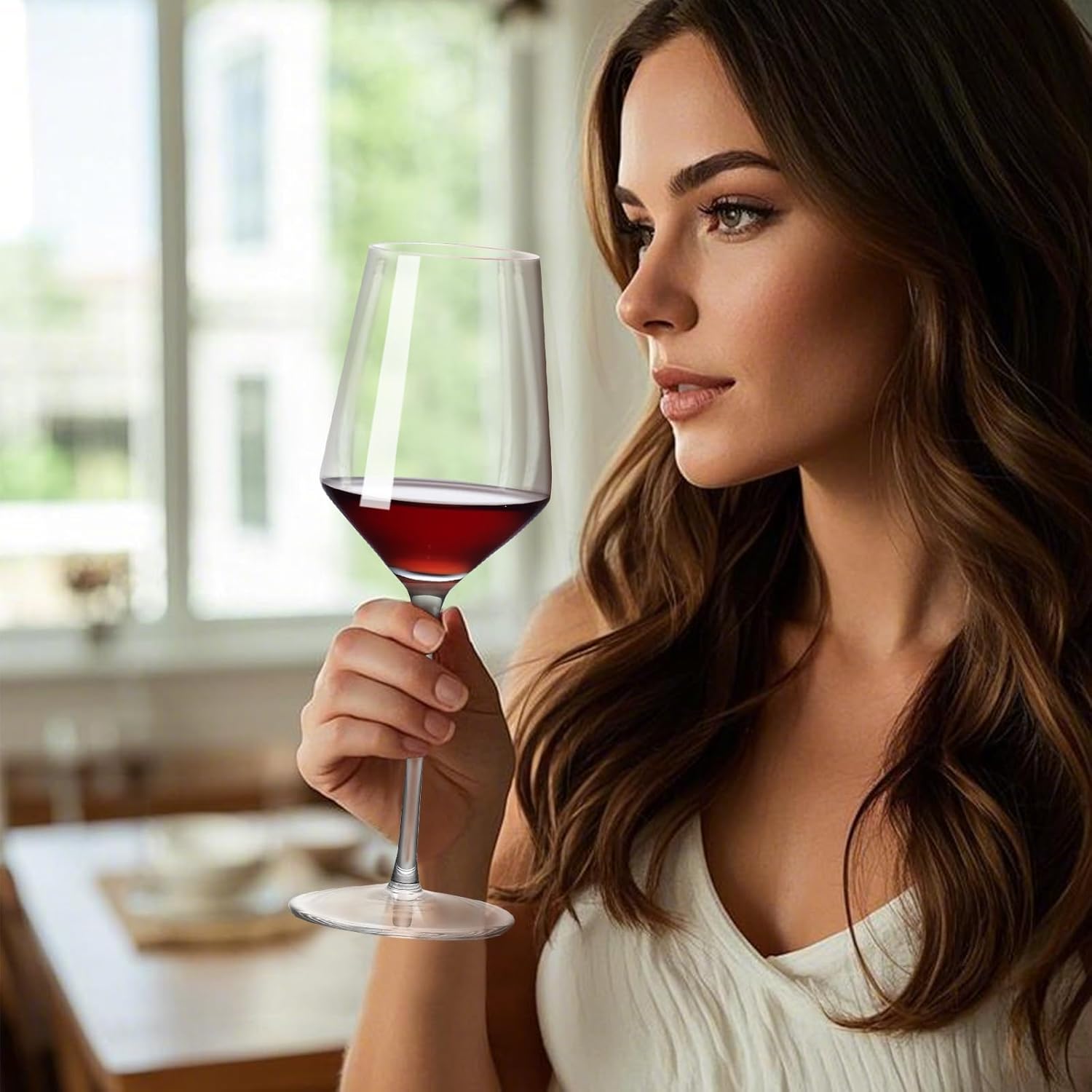 ACHEER Crystal Wine Glasses Set of 4 – Hand Blown Red Wine or White Wine Glass – 14Oz – Long Stem Wine Glasses Gift for Wedding, Anniversary, Christmas