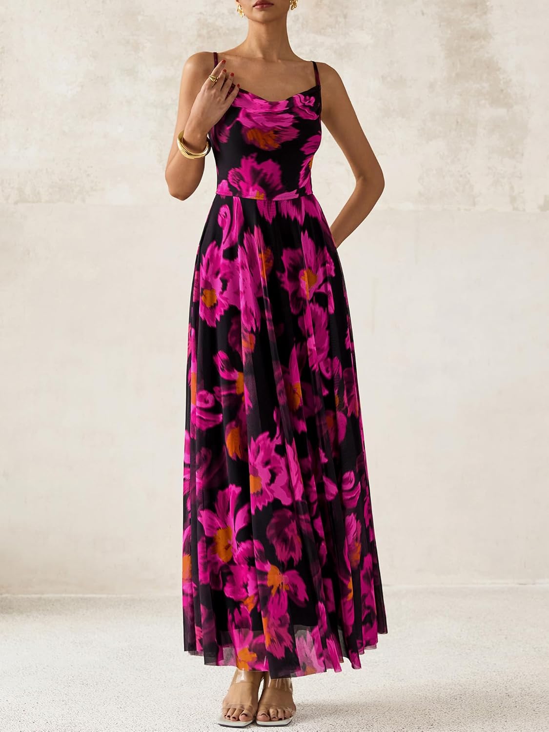 BTFBM Women Summer Floral Maxi Dresses Elegant Spaghetti Strap Dress Printed Party Dress Beach Long Dresses