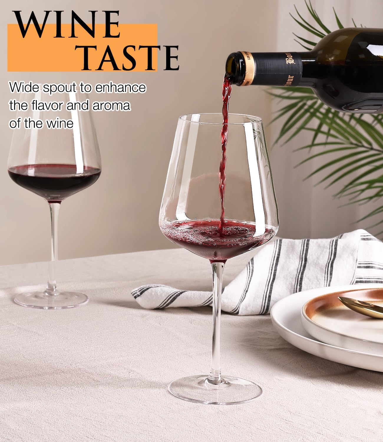 Wine Glasses Set of 4, Crystal Hand Blown Red/White Wine Glass with Stem-17 oz, Dishwasher Safe, Unique Gift for Wedding, Birthday, Anniversaries, Father’s Day