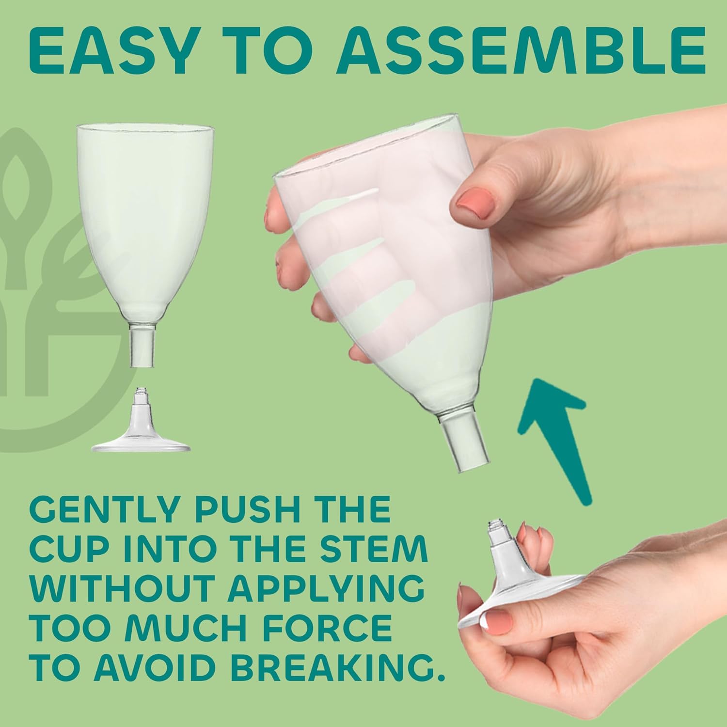 JoyServe 24 Plastic Wine Glasses Disposable – 7 Oz Clear BPA-Free Plastic Glasses with Stem, Reusable Party Wine Cups for Outdoor Parties, Weddings, Toasts, Drinks, Catering (Bulk Pack of 24)