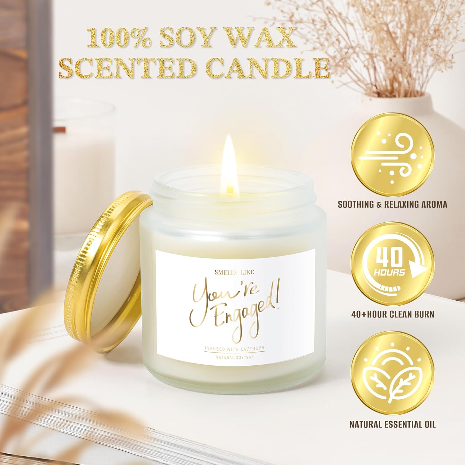 Mr and Mrs Engagement Gifts for Couples, Bridal Shower Gift, Wedding Gifts for Newlywed – Wine Glasses Set of 2, Wine Stopper and Opener, Wine Bag, Scented Candle, Engraved Wooden Keepsake Box