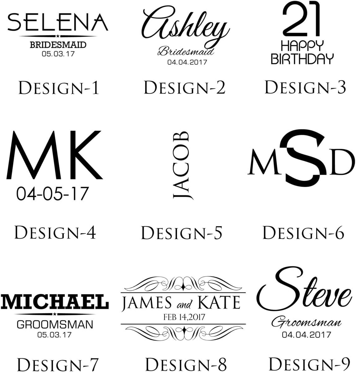 2x Wine glasses, Bride and Groom pair of wine glasses, Maid of honor wine Glass, Personalized wine Glasses,Wedding Gifts,Classic,unique gift