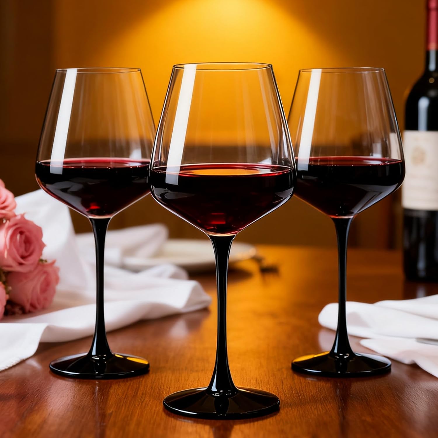 Red Wine Glasses Set of 6, 20 oz Large Clear Burgundy Wine Glasses With Long Stem, Premium Crystal Wine Glass, Unique Gift for Wedding, Anniversary, Mothers Day