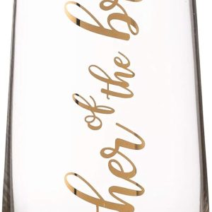 Lillian Rose Mother of Bride Stemless Champagne Glass and Wedding Toasting Glass (G116 MB)