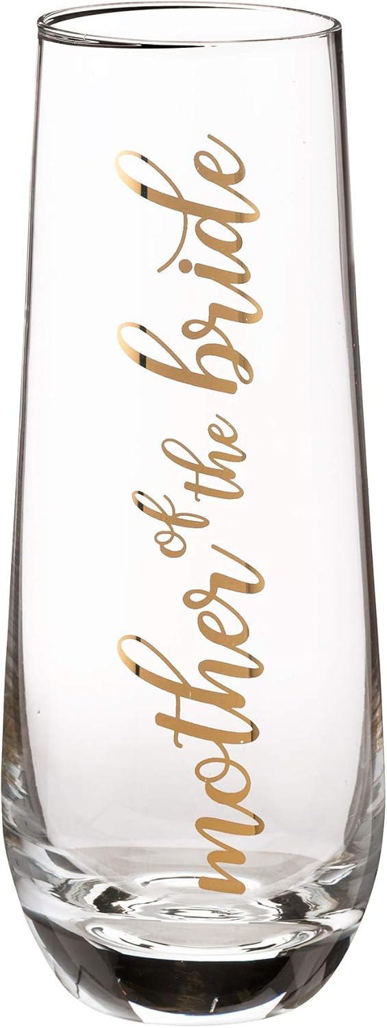 Lillian Rose Mother of Bride Stemless Champagne Glass and Wedding Toasting Glass (G116 MB)