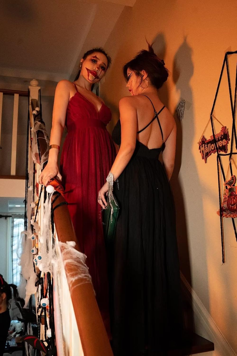 XXTAXN Women’s Sexy Deep V Neck Split Cocktail Party Formal Bridesmaid Maxi Dress