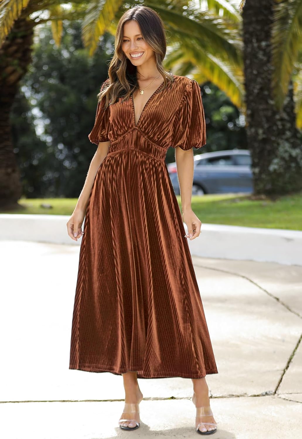 Sissyaki Women’s Velvet Formal Dresses for Wedding Guest 2025 Fall Winter Dress