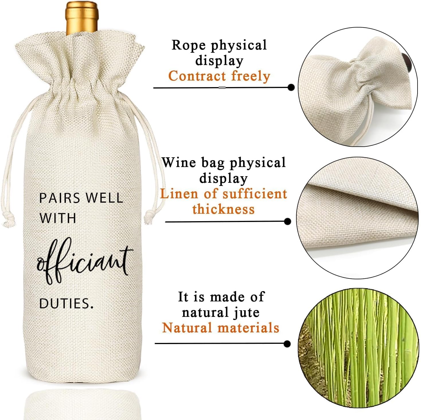 Wedding Officiant Gifts: Wine Bag & Glass Set – ‘Best Officiant Ever’ Thank You Gift from Couple