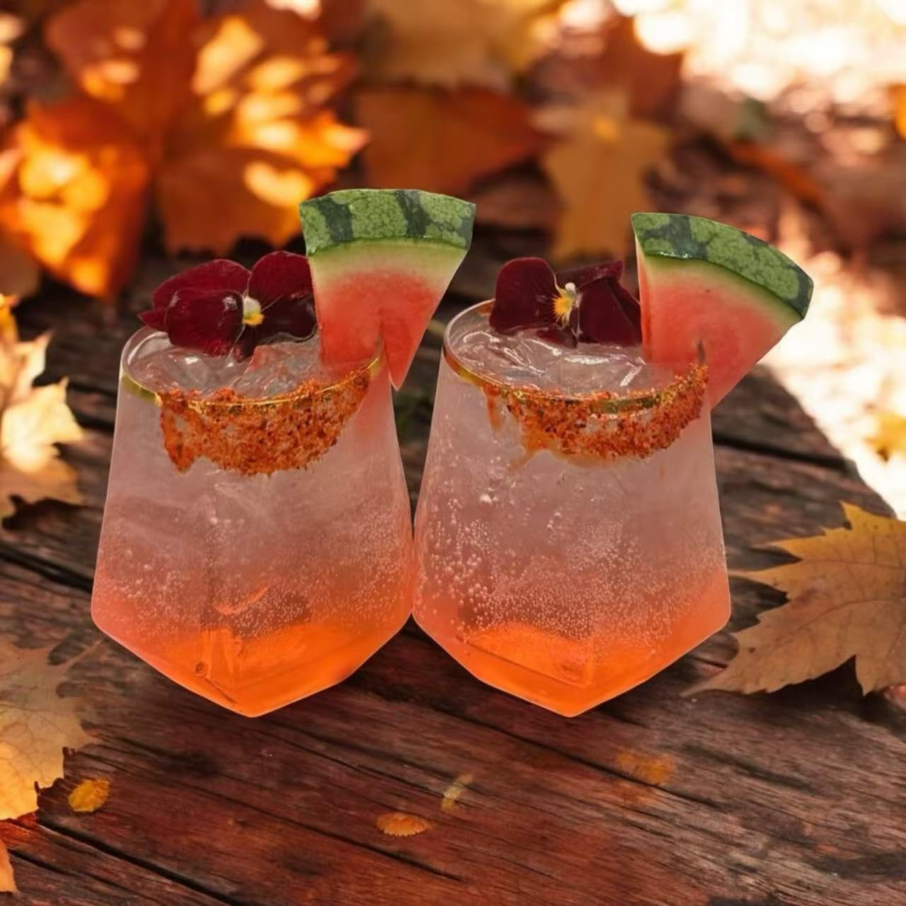 40 count Diamond Unbreakable Stemless Plastic Wine Champagne Whiskey Glasses Elegant Durable Disposable Indoor Outdoor Ideal for Home, Office, Bars, Wedding, 12 Ounce Cups Gold Rim (Gold)