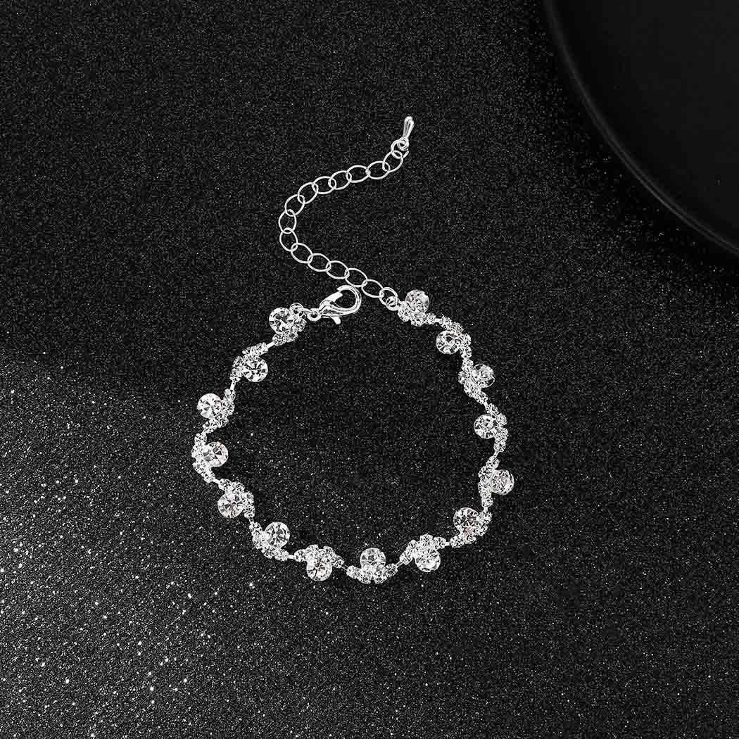 Unicra Bride Crystal Necklace Earrings Set Bridal Wedding Jewelry Sets Rhinestone Choker Necklace Costume Jewelry Set for Women and Brides (3 piece set – 2 earrings and 1 necklace)