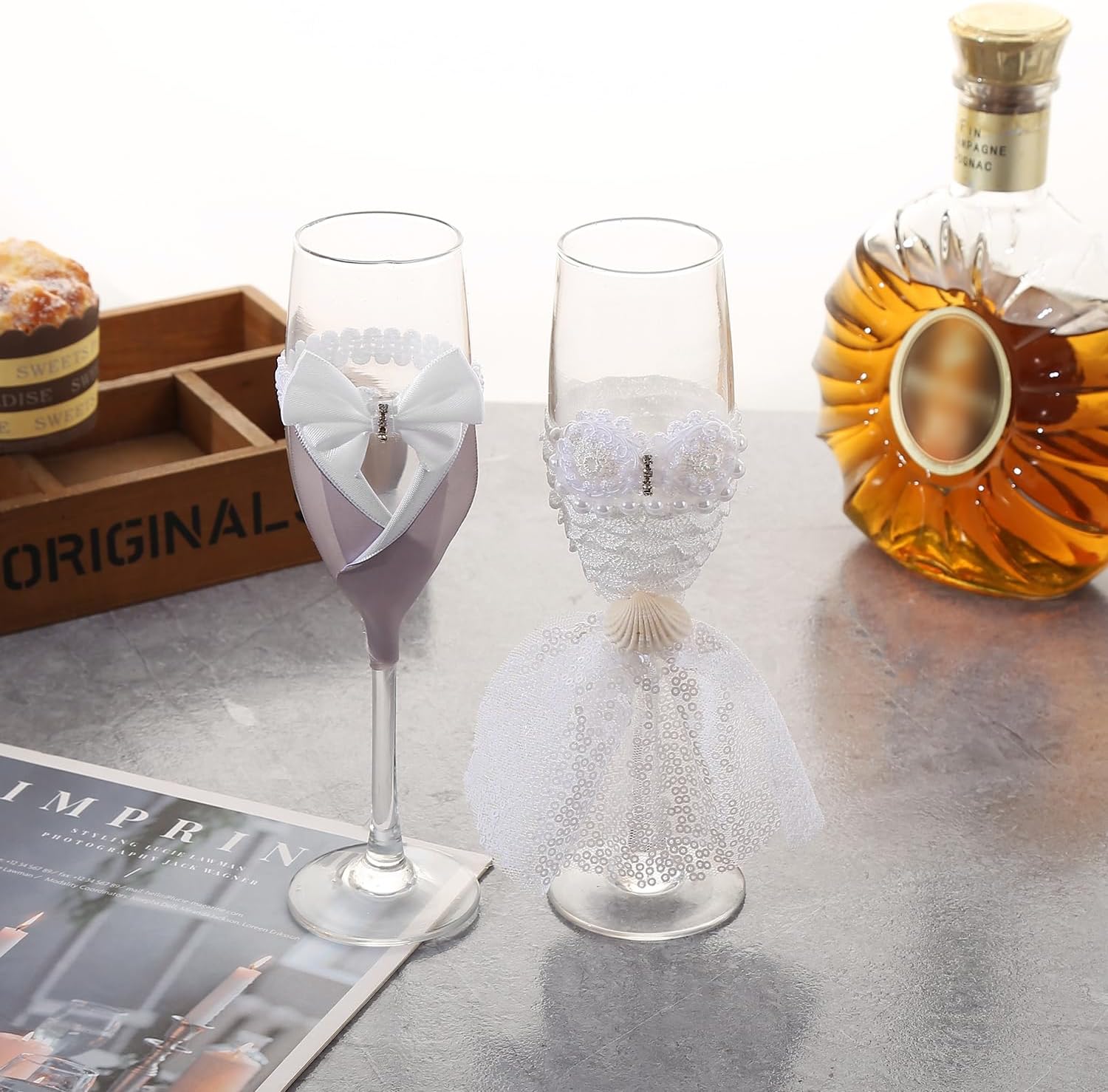 TRUE LOVE GIFT Wedding Champagne Glasses Wedding Toasting Flutes Bride and Groom Bridal Shower GIfts