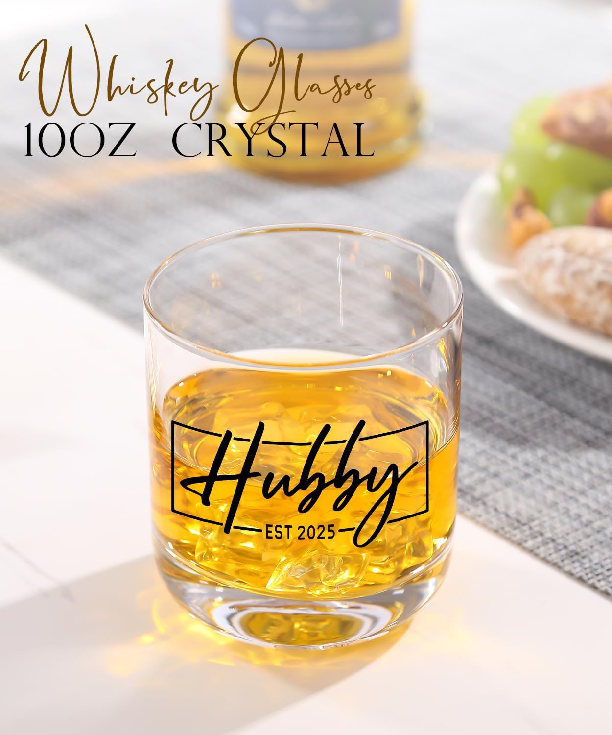 Wedding Gifts for Couples,Hubby & Wifey EST 2025 Wedding Glass Set,Bridal Shower Gifts for Bride and Groom, Newly-Married Anniversary for Him/HerMr and Mrs Gift