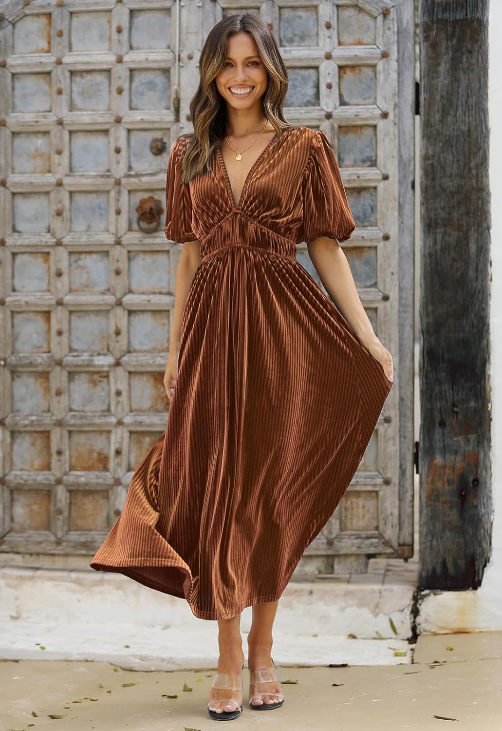 Sissyaki Women’s Velvet Formal Dresses for Wedding Guest 2025 Fall Winter Dress