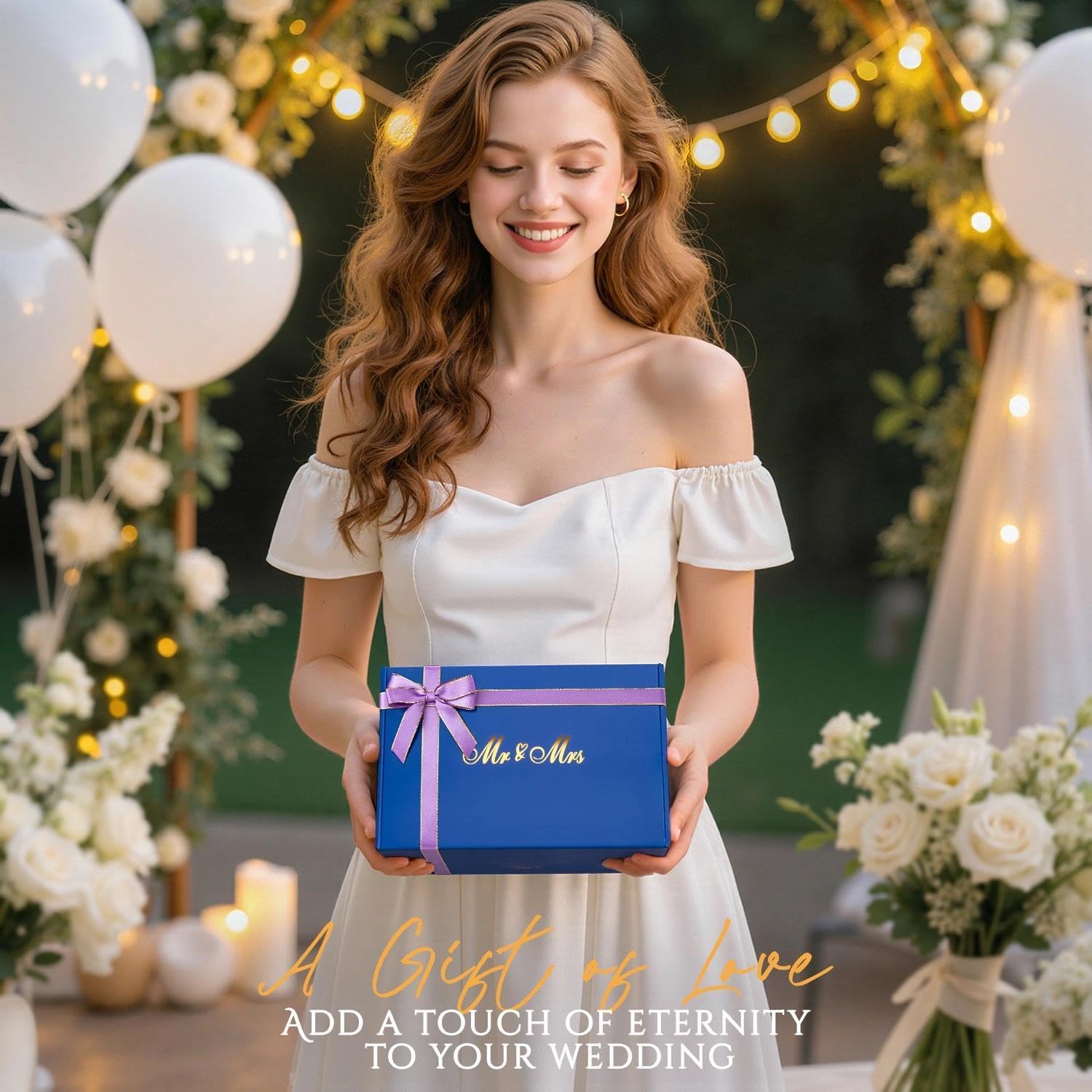 LIGHTEN LIFE Wedding Engagement Gifts for Couples, Bridal Shower Gift for Bride and Groom Newlyweds, Anniversary Mr and Mrs Whiskey Wine Glasses Set with Appron