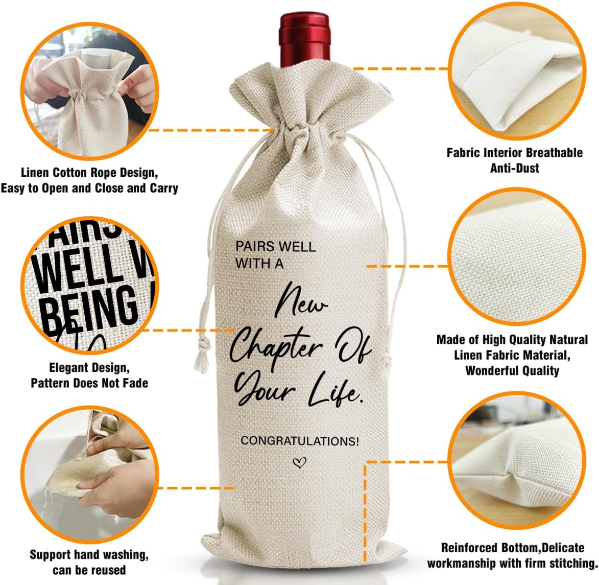 DOI-LANEE Wedding Engagement Wine Bag for Women, Mr And Mrs Chapter One Wine Gift Bags, Marriage Gifts for Newlywed Couple, Mr and Mrs, Bridal Shower Wedding or Bachelorette Gifts