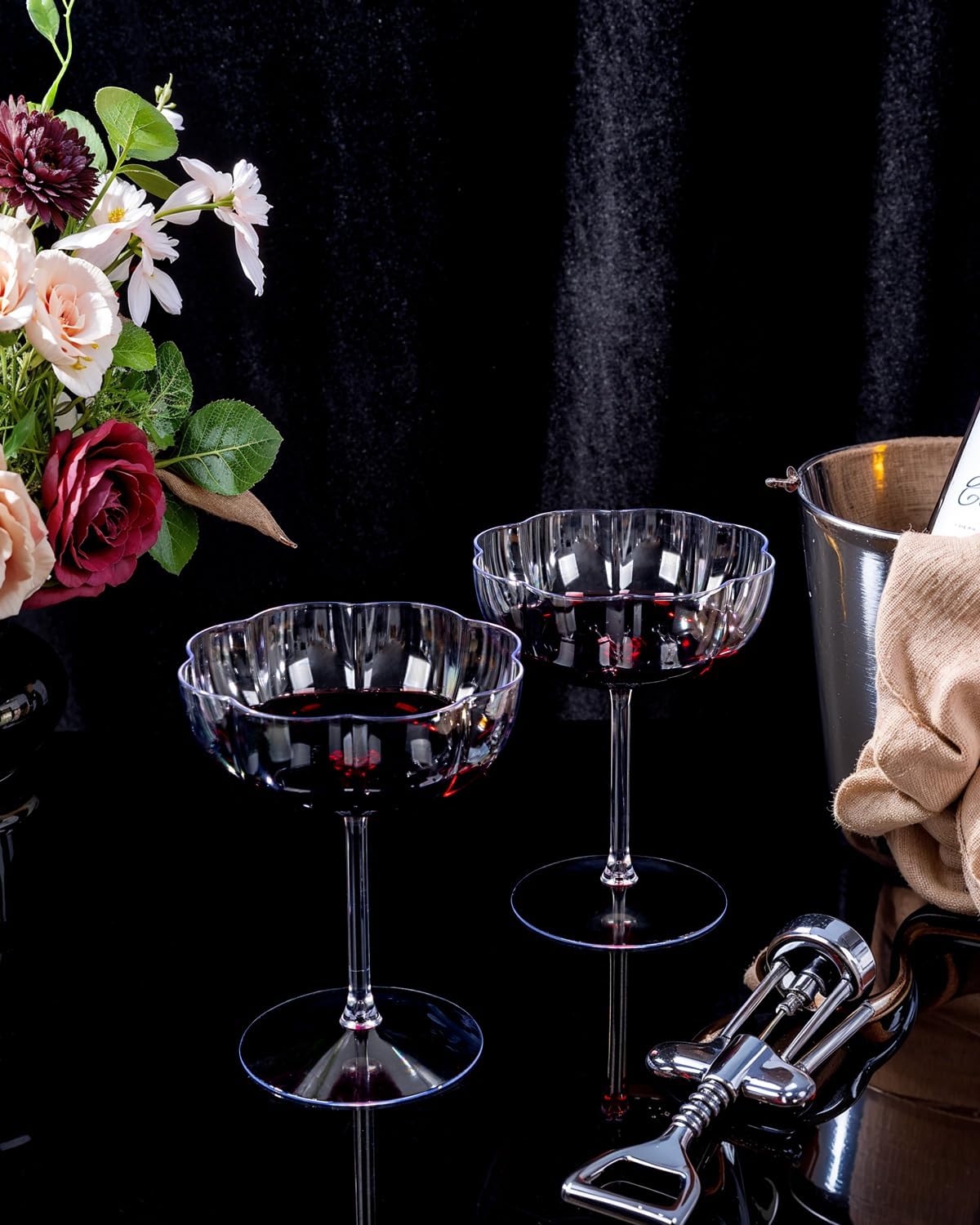 Ciaell 12PCS Plastic Martini Glasses – 10 Oz Elegant Disposable Cocktail Glasses for Champagne Wine Wedding Party Anniversary Bar