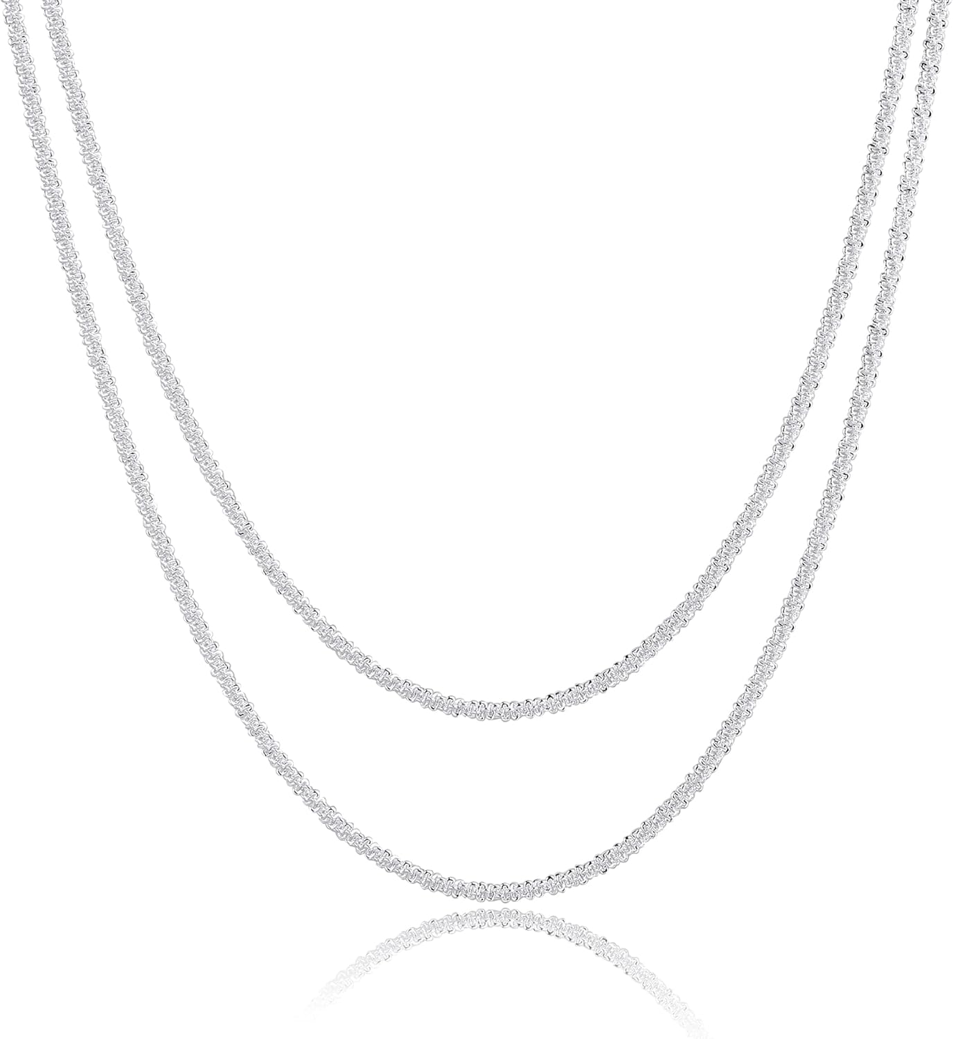 Tasiso Herringbone Choker Necklace Set Double Layer Snake Chain Herringbone Chain Necklace Layering Necklace Set Cuban Chain Necklace for Women