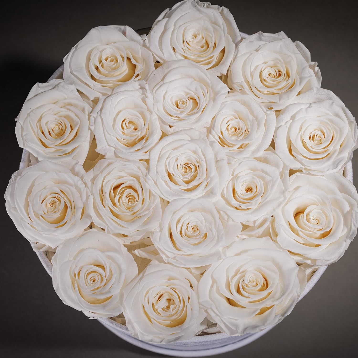 17 Flowers in a Luxury Suede Box, Birthday Gifts for Women, Preserved Flowers, Mothers Day Roses Gift for Mom, White