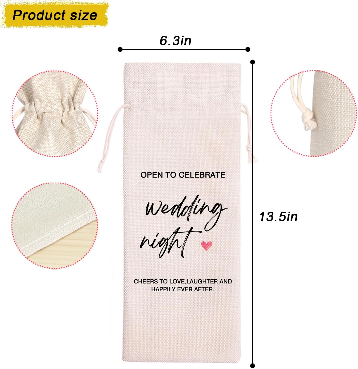 Marriage Wine Bag | Wedding Gifts Wine Bag | Engagement Wine Bag | Engagement Party Gifts | Bridal Shower Gift | Wedding Night Mr and Mrs Wedding Gifts for Couple 11WB59