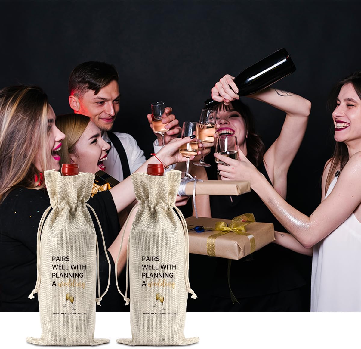 Wedding Gift for Mr and Mrs Engagement Gifts for Couples Women Bride to Be Gifts Wedding Wine Bag